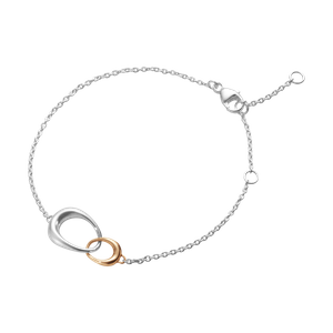 Preview image of Georg Jensen Sterling Silver and 18 Karat Rose Gold Offspring Bracelet