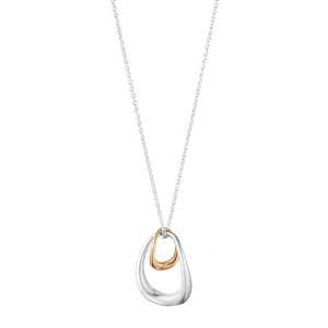 Preview image of Georg Jensen Silver and 18 Karat Rose Gold Offspring Double Loop Pendant