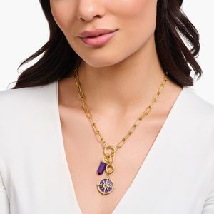 Thomas Sabo Imitation Amethyst Gold Plated Pendant