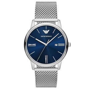 Preview image of Emporio Armani Minimalist 42mm Steel Blue Quartz Mesh Watch 
