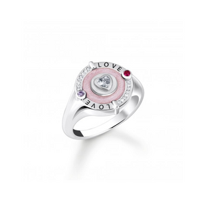 Preview image of Thomas Sabo Round Pink Enamel Signet Ring