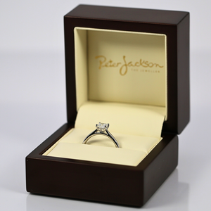 18ct White Gold 0.50ct Princess Cut Diamond 4 Claw Solitaire