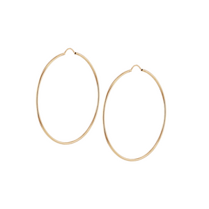 Preview image of 9ct Gold 60mm Plain Hoop Earring 