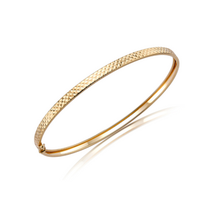 Preview image of 9ct Gold Diamond Cut Flat Tube Bangle