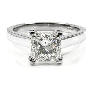 Preview image of Platinum 1.40ct Princess Cut Diamond 4 Claw Solitaire