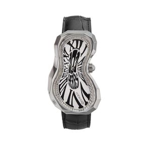 Preview image of Exaequo Polyhedron 925 Sterling Silver White 101 Edition Quartz Leather Strap Watch 