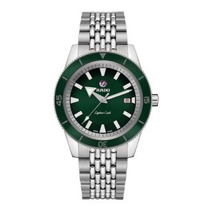 Preview image of Rado Captain Cook 42mm Steel Green Automatic Bracelet Watch