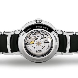 Rado Centrix 38mm Black Ceramic & Steel Open Heart Automatic Bracelet Watch