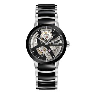 Preview image of Rado Centrix 38mm Black Ceramic & Steel Open Heart Automatic Bracelet Watch