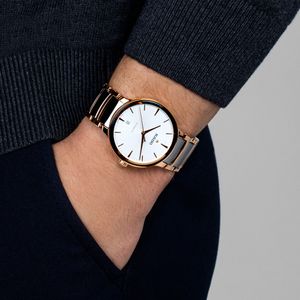 Preview image of Rado Centrix 39.5mm Black Ceramic & Rose Gold Automatic Bracelet Watch