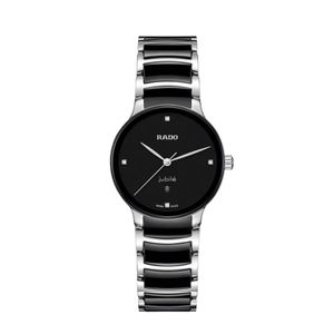 Preview image of Rado Centrix 30mm Black Ceramic & Steel Diamond Quartz Bracelet Watch