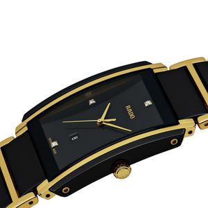 Rado Integral 31mm Black Ceramic & Gold Diamond Quartz Bracelet Watch