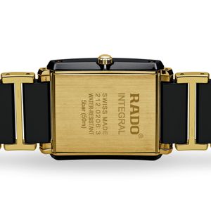 Rado Integral 31mm Black Ceramic & Gold Diamond Quartz Bracelet Watch
