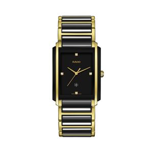 Rado Integral 31mm Black Ceramic & Gold Diamond Quartz Bracelet Watch