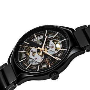 Rado True 40mm Black Ceramic Open Heart Automatic Bracelet Watch
