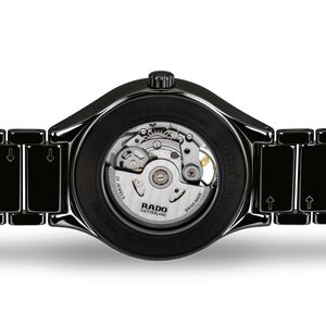Rado True 40mm Black Ceramic Open Heart Automatic Bracelet Watch