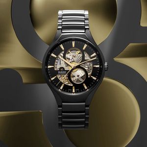 Rado True Round 40mm Open Heart Black Automatic Ceramic Watch