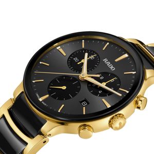 Preview image of Rado Centrix 41mm Black & Gold PVD Steel Quartz Bracelet Watch