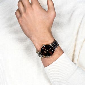 Preview image of Rado Centrix 39mm Brown Ceramic & Rose Gold Diamond Automatic Bracelet Watch