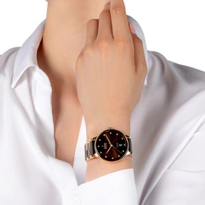 Preview image of Rado Centrix 30mm Black Ceramic & Steel Diamond Quartz Bracelet Watch