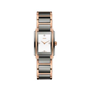 Preview image of Rado Integral 22.7mm Plasma Ceramic & Rose Gold Diamond Quartz Bracelet Watch