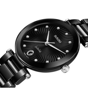 Preview image of Rado LaCoupole 31mm Black Ceramic Diamond Quartz Bracelet Watch 