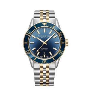 Preview image of Raymond Weil Freelancer Diver 42.5mm Two Tone Blue Automatic Bracelet Watch