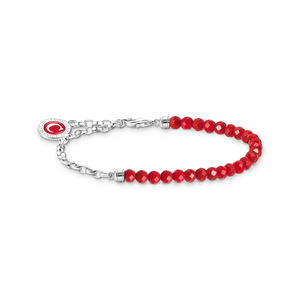 Preview image of Thomas Sabo Red Bead Silver Charm Bracelet 