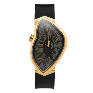 Preview image of Exaequo Revolve Gold IP Steel Black Quartz Silicon Strap Watch 