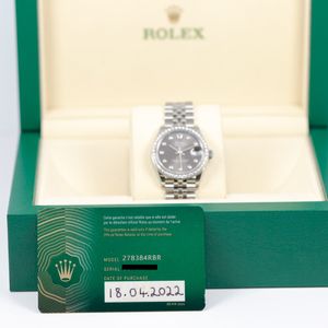 Rolex Lady Datejust 278384RBR Dark Grey Dial Watch