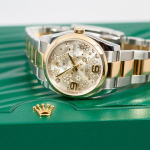 Rolex Datejust 36 116203 Silver Floral Dial Watch
