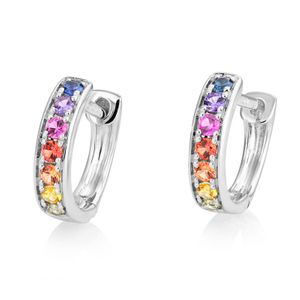 Preview image of 18CT WHITE GOLD FANCY SAPPHIRES .24 HOOP EARRINGS