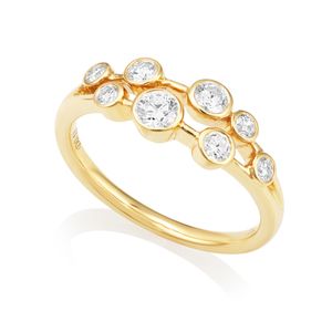 Preview image of 18CT GOLD DIAMOND .47 TWO ROW BUBBLE RING
