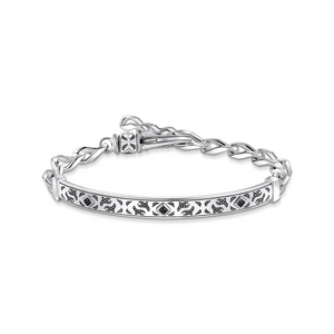 Preview image of Thomas Sabo Zirconia Patterned Silver Bracelet 