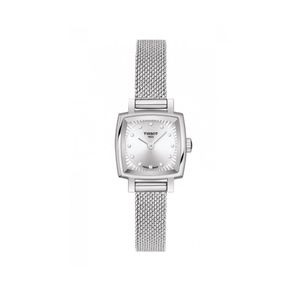 Tissot Lovely 20mm Square Diamond Dot Quartz Mesh Bracelet Watch