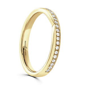 Preview image of 9ct Gold Diamond 0.12ct Cutaway Ladies Wedding Ring