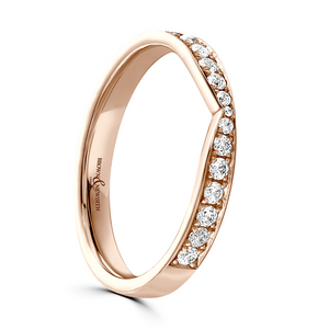 Preview image of 9ct Rose Gold Diamond 0.24ct Cutaway Ladies Wedding Ring