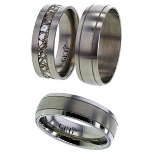 Preview image of Titanium 7mm Memorial Curved Brushed and Polished Gents Wedding Ring 