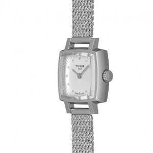 Tissot Lovely 20mm Square Diamond Dot Quartz Mesh Bracelet Watch