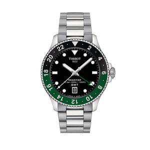 Preview image of Tissot Seastar 1000 40mm Green & Black GMT Quartz Bracelet Watch