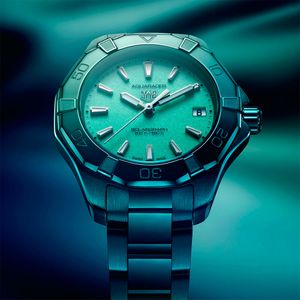 Preview image of TAG Heuer Aquaracer Professional 200 34mm Solargraph Turquoise Steel Bracelet Watch 