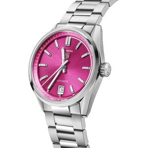Preview image of TAG Heuer Carrera 36mm Steel Pink Calibre 7 Bracelet Watch