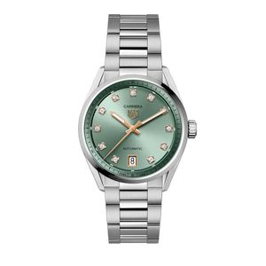 Preview image of TAG Heuer Carrera 36mm Steel Green Diamond Set Calibre 7 Bracelet Watch