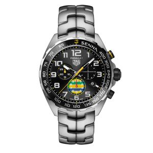 Preview image of TAG Heuer Formula 1 Chronograph x Senna 43mm Steel Strap Special Edition Watch 