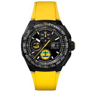 Preview image of TAG Heuer Formula 1 Chronograph x Senna Black DLC titanium 44mm Rubber Strap Special Edition Watch 