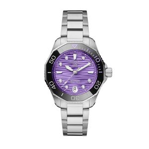 Preview image of TAG Heuer Aquaracer Professional 300 Date 36mm Diamond Dot Purple Steel Automatic Watch