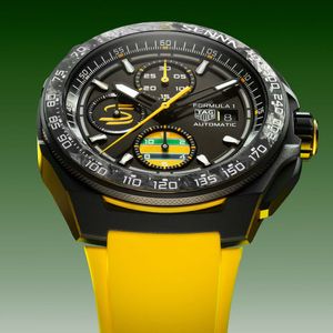 Preview image of TAG Heuer Formula 1 Chronograph x Senna Black DLC titanium 44mm Rubber Strap Special Edition Watch 
