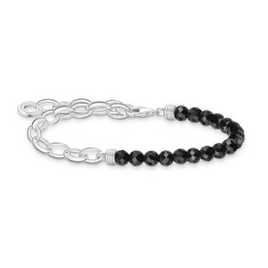 Preview image of Thomas Sabo Black Onyx Bead Silver Charm Bracelet