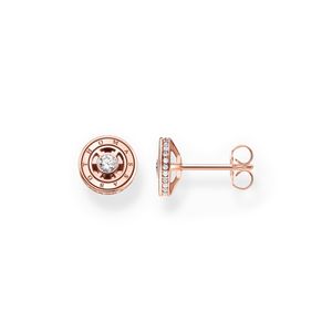 Preview image of Thomas Sabo Circle White Stone Rose Gold Plated Ear Studs