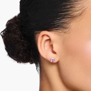 Thomas Sabo Heritage Pink Stone Silver Necklace & Earrings Gift Set
